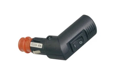 Angled Universal Plug with Switch for Cigarette Lighter / 8A Fuse - Image 1 of 3