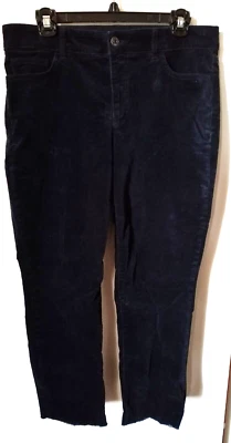 Pantalones elásticos Chaps de pana para mujer talla 12 dobladillo recto crudo azul marino Foto 1 de 3