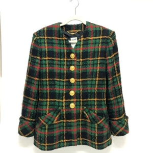 CELINE Vintage Check Macadam Button Jacket Outerwear Apparel Jacket - Picture 1 of 14