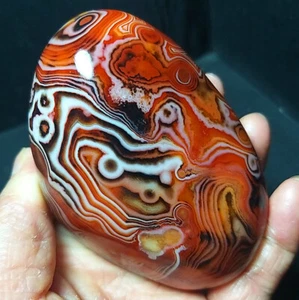 TOP 250.3G Natural Polished Silk Banded Lace Agate Crystal Madagascar B836 - Picture 1 of 17