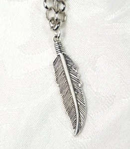 Feather Charm Silver Pewter Pendant Stainless Steel Chain Necklace 18" Feathers - Picture 1 of 4