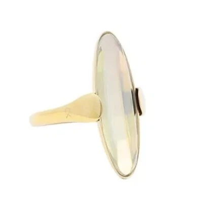 Anillo Calvin Klein Continuity Slim Ovalado Facetado Piedra Vidrio Amarillo Talla 6 $115 Foto 1 de 4