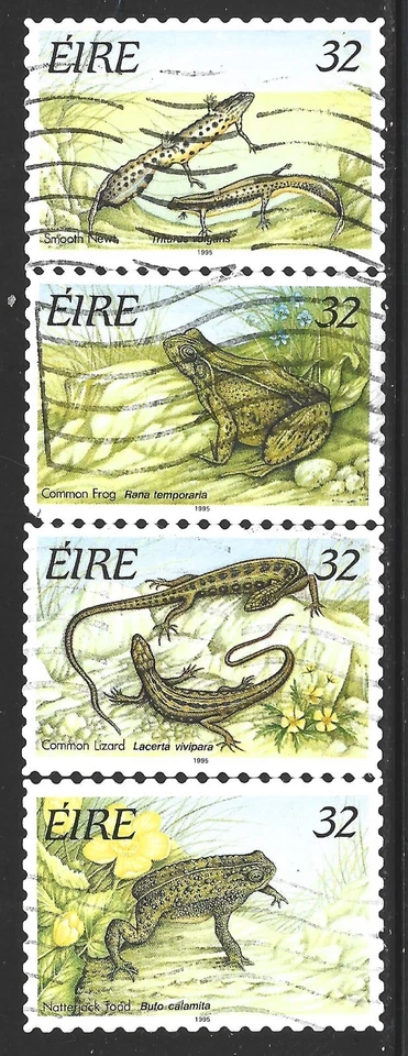 Ireland, Scott #982B-982E, 32p Reptiles & Amphibians, P9 1/4, Used — 第 1/1 张图片