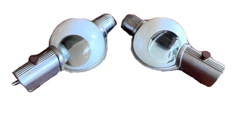 2 Dreyfuss Art Deco Industrial Vtg 20th Century Railroad Train Lamp Light Sconce Cover