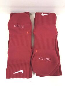 (2) Nike Soccer Baseball Socks Long Over Calf Red PSX264 Dri-Fit Cot/Bln Sz Med