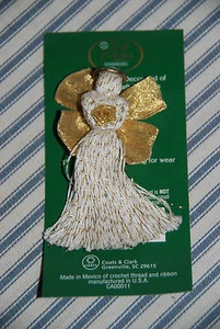 Angel of Peace Pinback -- 3 Inch Thread Angel - Picture 1 of 1