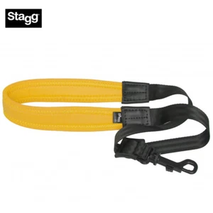 Stagg Neoprene Fully Adjustable Saxophone Strap w/ Soft Neck Padding Yellow - Picture 1 of 2