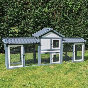 Kaninchenstall Picasso grau_weiss mit PVC Welldach - Bild 1 von 11