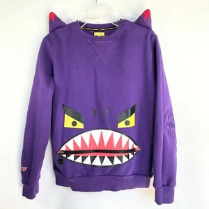 Elstinko Ebony Monster Purple Crewneck Pullover Sweatshirt Size Kids Unisex L - Picture 1 of 11