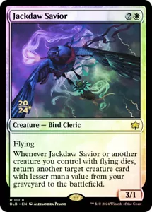 MTG FOIL Jackdaw Savior Prerelease Bloomburrow - Promoción: Fecha Estampada #018 - Imagen 1 de 1