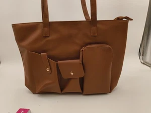 Handtasche Braun Ca 40 X 28 Cm 3 Außentaschen - Picture 1 of 5
