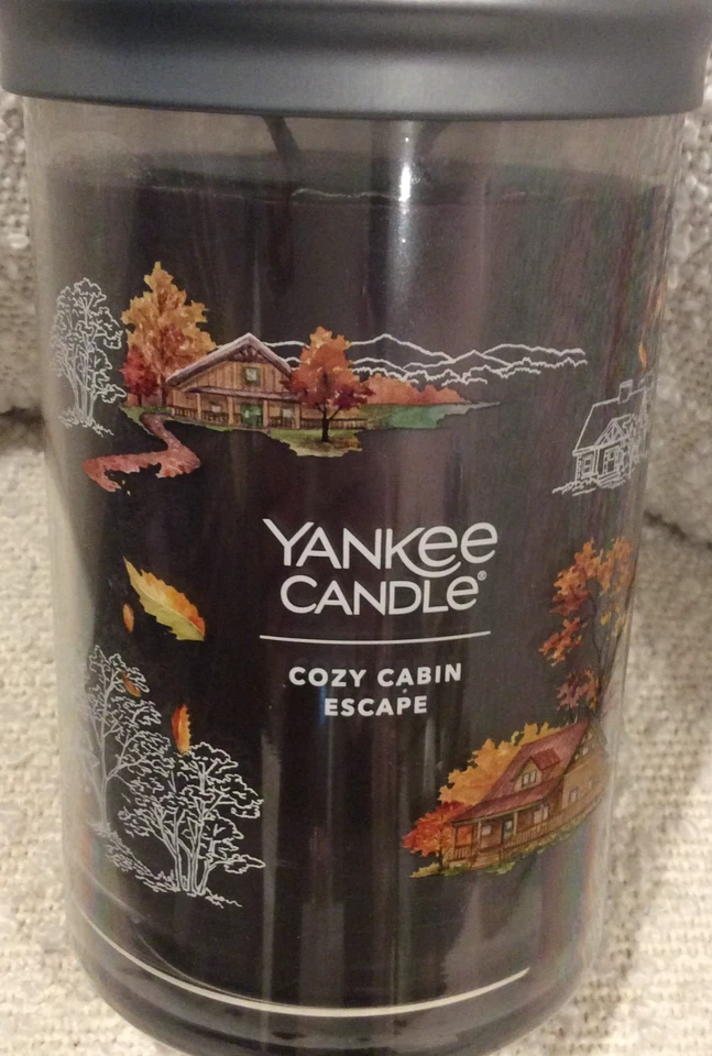 Yankee Candle Acogedor Cabina Escape Vaso Grande Firma 20oz 2 Mechas Otoño Foto 1 de 1