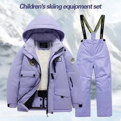 Traje de esquí para niños niños niñas - Grueso impermeable cálido traje de nieve para niños Foto 1 de 4