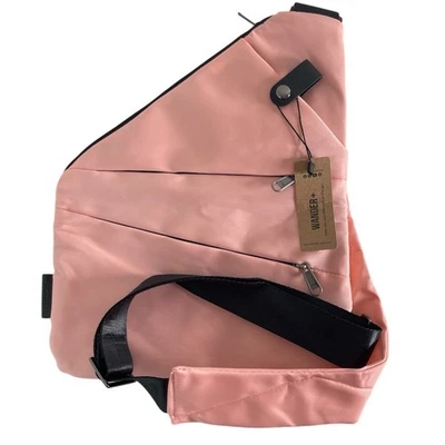 Wander+ Bolso Bandolera Antirrobo Pecho Paquete Impermeable Rosa Cartera de Viaje Foto 1 de 4