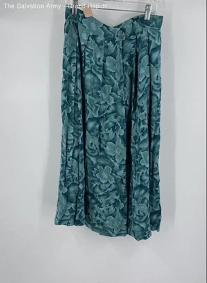 Pendleton Mujer Verde Floral Cremallera Midi Largo Plisado Falda Talla 12 Foto 1 de 4