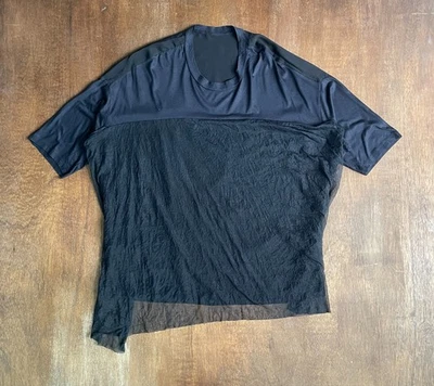 Y's for men YOHJI YAMAMOTO Lyocell Two Fabric Tee Made in Japan - Image 1 of 4