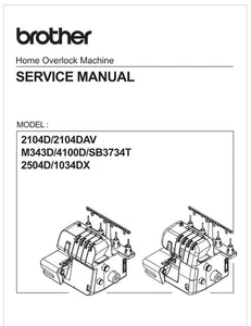 Brother 1034DX, 2104D, 2104DV, 2504D  Service Manual USB or Printed - Picture 1 of 8