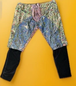 Hombres Fiesta Rock Leopardo Brillo Corto + Dri-Star Leggings Luchador Disfraz L,XL - Imagen 1 de 9