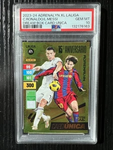 2023 Panini Adrenalyn XL LaLiga Dream Box Card Unica Ronaldo Lionel Messi PSA 10 - Picture 1 of 2