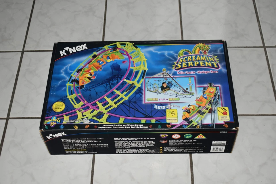K'NEX Sealed Screamin Serpent Coaster Open Box M Number 63153 2001 Complete - Image 1 of 4