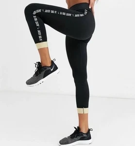Nike Leggings Size Small Black Gold - Picture 1 of 8