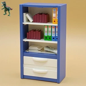 Playmobil blaues Regal - Möbel Schrank Schubladen - Bücher Aktenordner - Büro - Bild 1 von 4