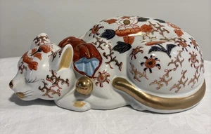 Vintage japanische Porzellan handbemalte IMARI schlafende Katze. Top Zustand! - Bild 1 von 5