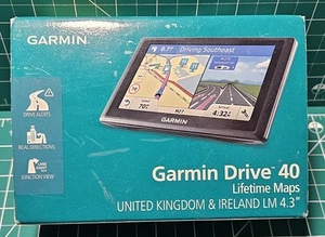 Garmin Drive 40 LM Sat Nav UK & Ireland Lifetime Maps Boxed Fully Updated 2025 - Picture 1 of 4