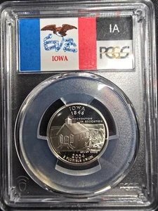 2004-S 25C Silver Iowa Quarter PCGS PR70DCAM (Flag Label) - Picture 1 of 4