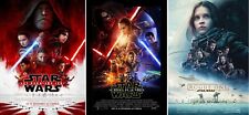 Lot Of 3 Posters Rolled 15 11/16x23 5/8in Wars: Episode 7+ 8+ Rogue One - New