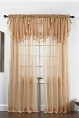 Elegance voille 1 件纯色透明窗板 60x95 高品质 — 第 1/2 张图片