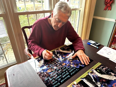 Pat Hughes Final Call World Series Celebration CUBS Inscription W/JSA 16x20 - Image 1 of 3