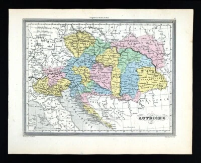 1850 Vuillemin Map Austria Hungary Bohemia Vienna Budapest Prague Transylvania - Image 1 of 4