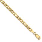 4mm, 14k Yellow Gold, Hollow Anchor Link Chain Bracelet, 7 Inch