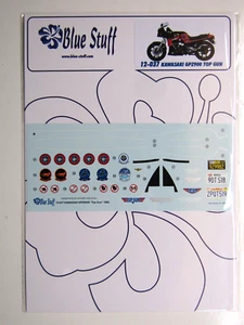 Blue Stuff Decal Sheet 1:12 Scale Kawasaki GPZ900R "Top Gun" suit Aoshima kit - Picture 1 of 11