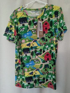 NWT Muse Threads Bamboo Farm Animal Pocket Tee size Medium or 6/7 - Picture 1 of 5