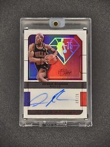 2021-22 Panini One and One Basketball DENNIS RODMAN 75th Team Signatures Red...
