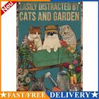 Garden Cat Metal Plate Tin Sign Plaque Poster for Bar Club Cafe Home 20x30cm