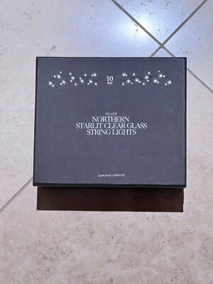 RESTORATION HARDWARE Starlit Clear Glass String Lights 10 ft SILVER