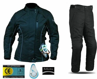 Ensemble De Moto Tourisme Imperméable Veste Pantalons Féminins Avec Protections - Photo 1/4