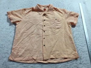 Banana Split USA Button Shirt Mens XL Light Orange Textured Short Sleeve Pocket - Picture 1 of 13