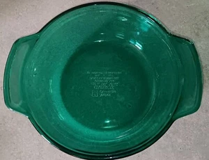 vtg Anchor Hocking Emerald Green 1.5 Qt Casserole Witchy Cottage Boho Kitchen - Picture 1 of 13