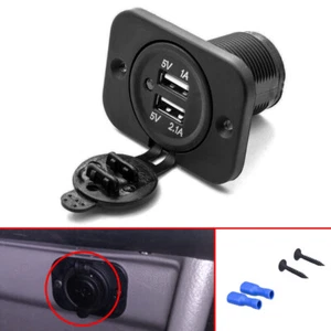 1 juego de piezas de coche cargador de doble puerto USB 3.1A impermeable 12 V LED - Imagen 1 de 12