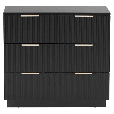 P2 Particle Board and Density Board Wavy Pattern Drawer Front Bedside Cabinet - Image 1 of 4