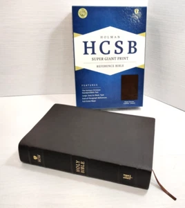 HCSB Super Giant Print Reference Bible Brown Genuine Cowhide Indexed Color Maps - Picture 1 of 23