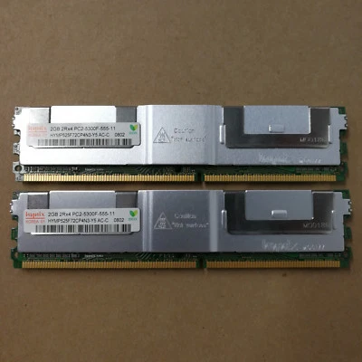 2pcs Hynix 2GB (4GB Total) 2Rx4 PC2-5300F-555-11 Server Memory RAM 667MHz ECC - Image 1 of 4