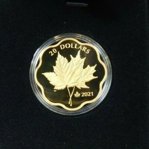 2021 Masters Club (G) Iconic Maple Leaves $20 Pure Silver Proof Gold-Plated Coin - Picture 1 of 5
