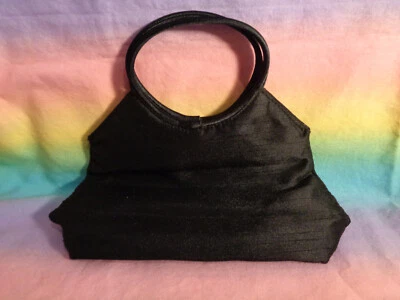 Spark Liz Claiborne Small Elegant Fancy Black Fabric Purse w/ Handles NWOT - Image 1 of 4