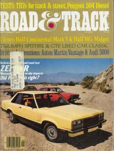Road & Track 1977 September triumph TR7 spitfire Peugeot Camaro Aston Vantage gp - Imagen 1 de 1
