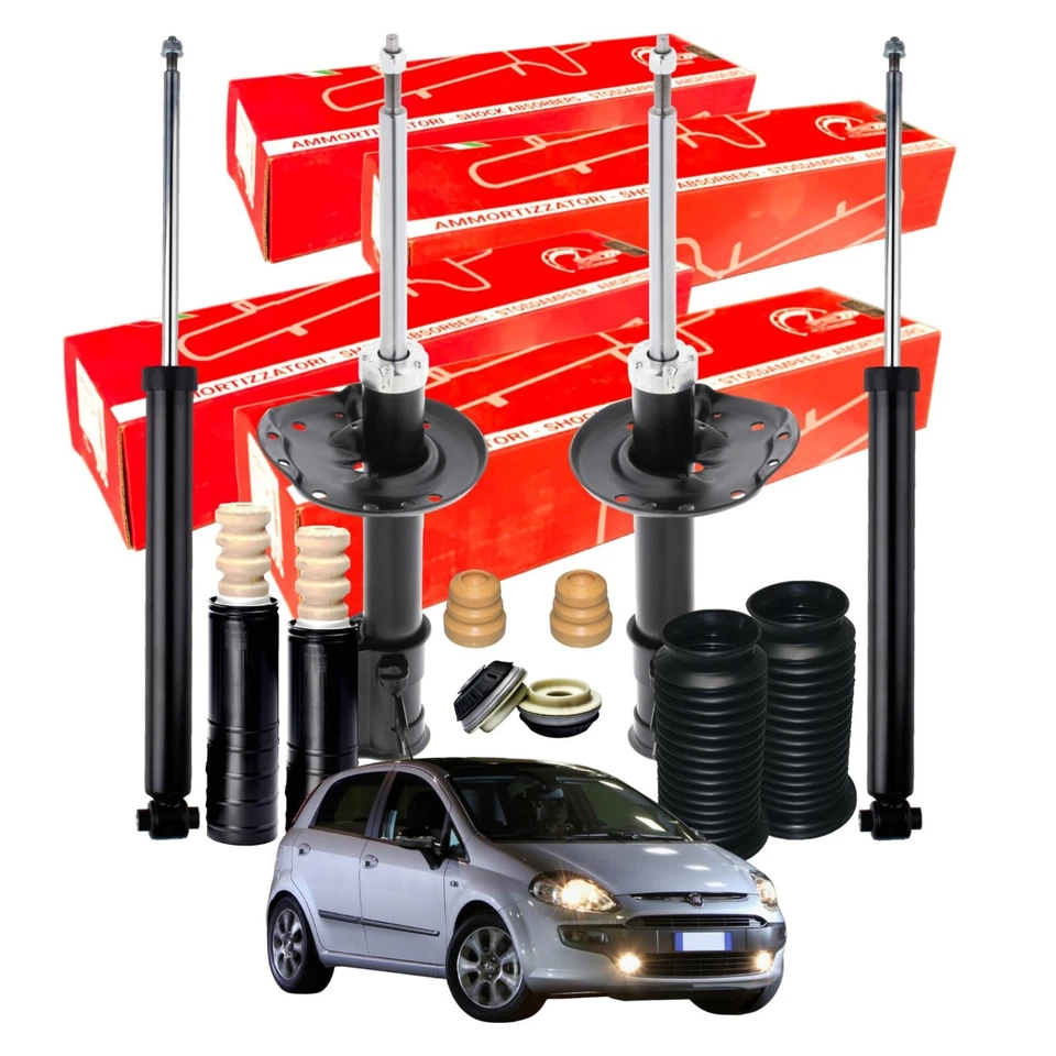 KIT 4 AMMORTIZZATORI FIAT GRANDE PUNTO EVO 199 + SUPPORTI TAMPONI TUTTI MODELLI - Immagine 1 di 4